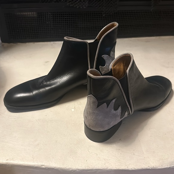 See by Chloe Skyla Boots Chelsea Ankle Booties Black with Silver Flames RARE! - Picture 6 of 8